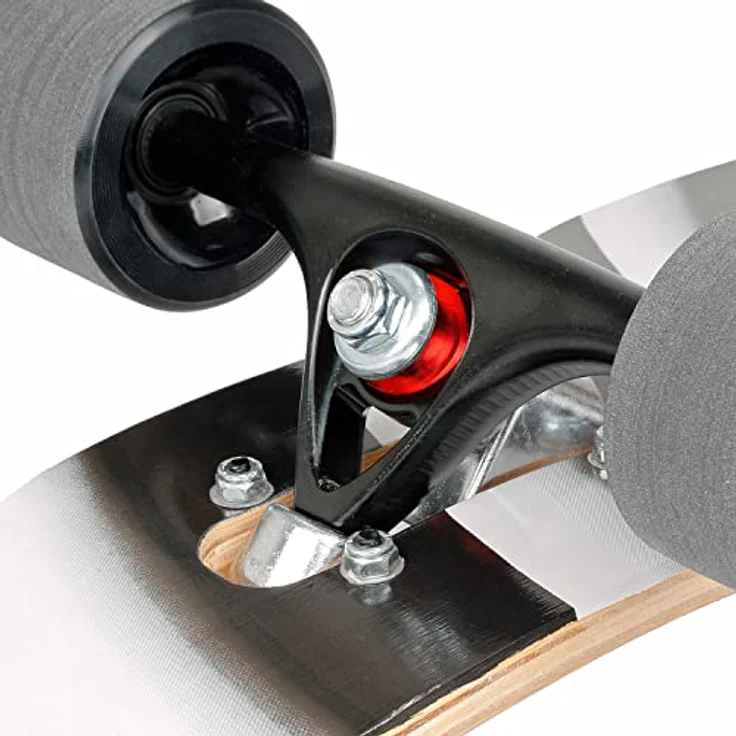 Mach1 Bambus Longboard mit Keramik Kugellager + T-Tool - Skateboard Drop Through Cruiser Komplettboard - Symmetrisch gestaltetes Camber Longboard, rutschfeste Oberflächenbehandlung, Drop-Through-Achsmontage - 2854 – Bild 5