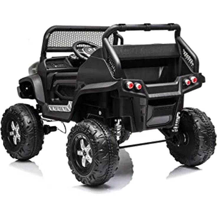 FINOOS Kinder elektroauto Mercedes Unimog 12V Elektroauto für Kinder mit 2,4 Ghz Fernbedienung, LED Beleuchtung und 4x4 Allrad, 1-5 Jahre (Schwarz) – Bild 5