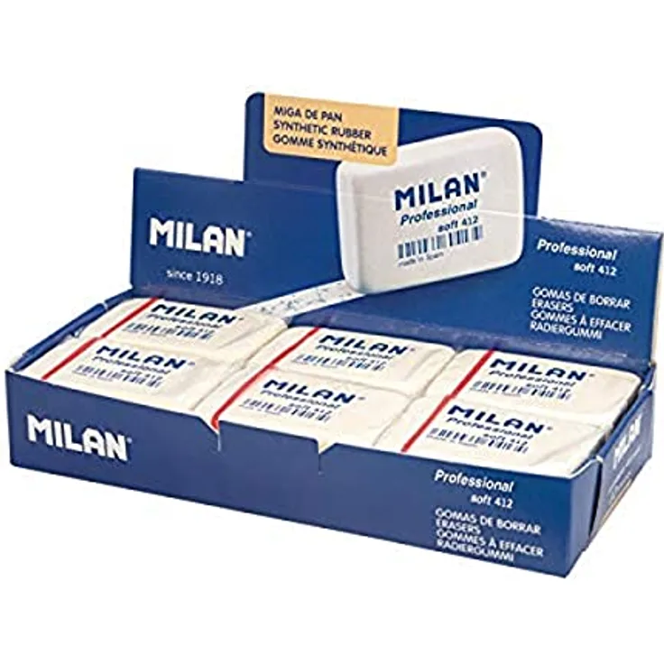 Milan Caja 12 gomas Professional Soft 412, envueltas individualmente