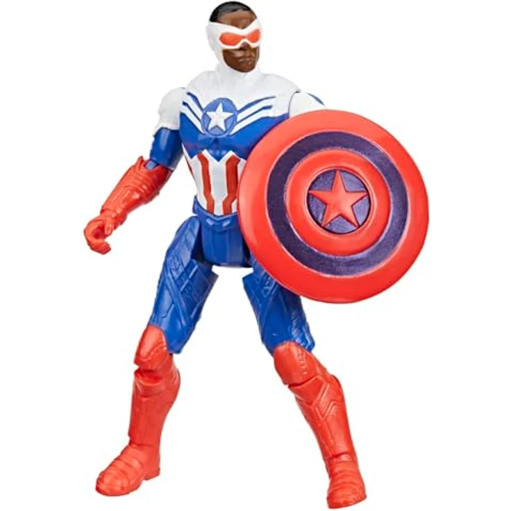 Avengers Marvel VenomVersus Anti-Venom Captain America Figur, 10 cm beweglich mit Schild im roten, weißen und blauen Design – Bild 1