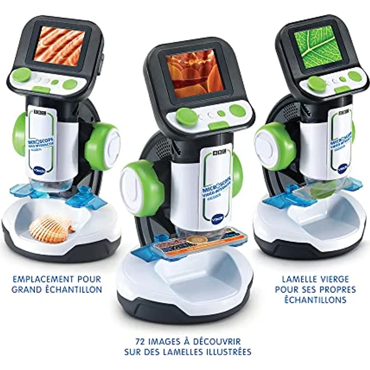 Vtech 80-616105 Mikroskop Genius XL, Analyse-Set mit BBC-Videos, Weiß/Grün/Schwarz – FR VERSION – Bild 5
