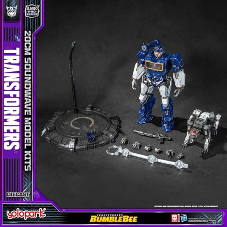 YOLOPARK Transformers: AMK PRO Soundwave & Ravage Actionfigur, 20 cm, inklusive LED-Beleuchtung und umfangreichen Waffen & Zubehör – Bild 2