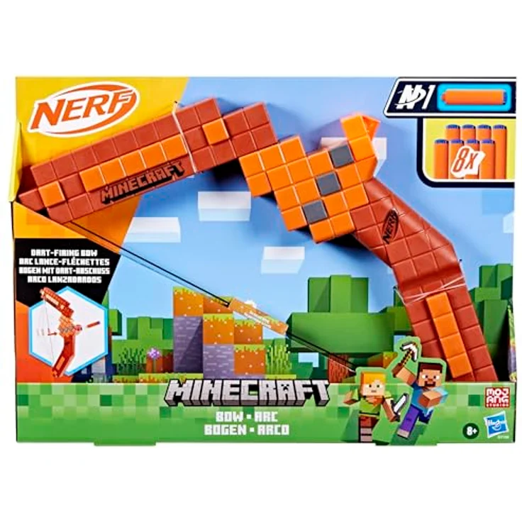 NERF Nerf Minecraft Bogen Dart-Blaster, inkl. 8 Nerf N1 Darts, schnurgespannt für präzisen Abschuss – Bild 3