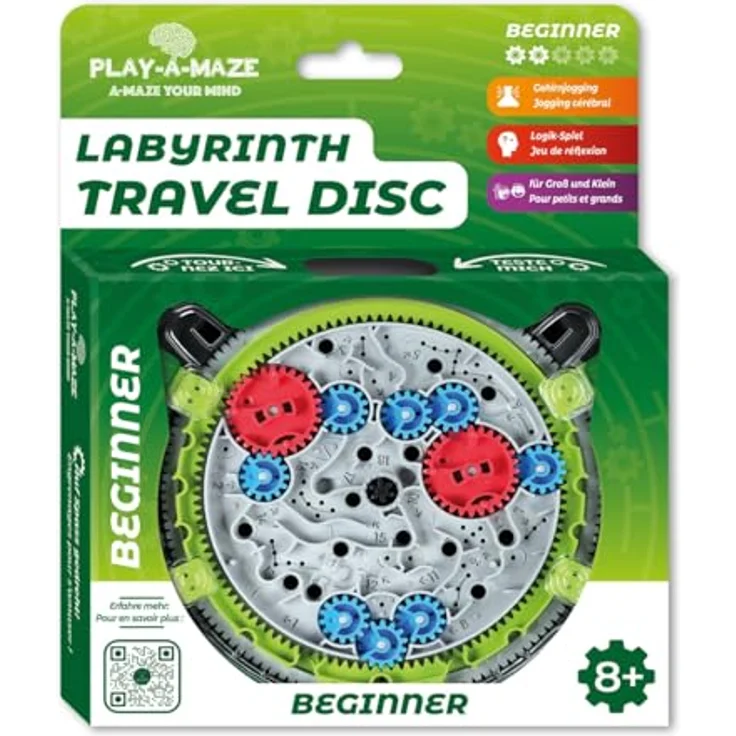 Carletto Labyrinth Travel Disc BEGINNER, Brettspiel zur Förderung der Konzentration und Geschicklichkeit – Bild 1