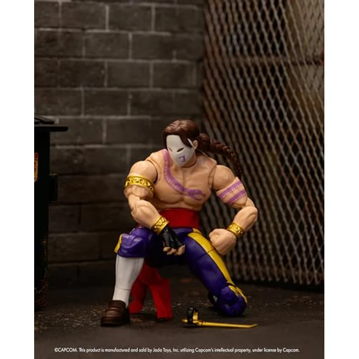 Jada Toys Street Fighter Figur Vega, 15 cm bewegliche Sammel- und Actionfigur mit alternativem Kopf, Händen und Zubehör, offiziell lizenziert, ab 13 Jahre – Bild 3