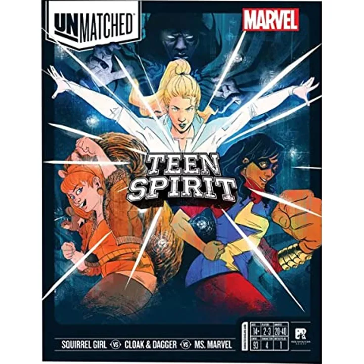 IELLO Unmatched Marvel: Teen Spirit, Brettspiel mit Marvel Comics Charakteren Cloak & Dagger, Ms. Marvel, und Squirrel Girl