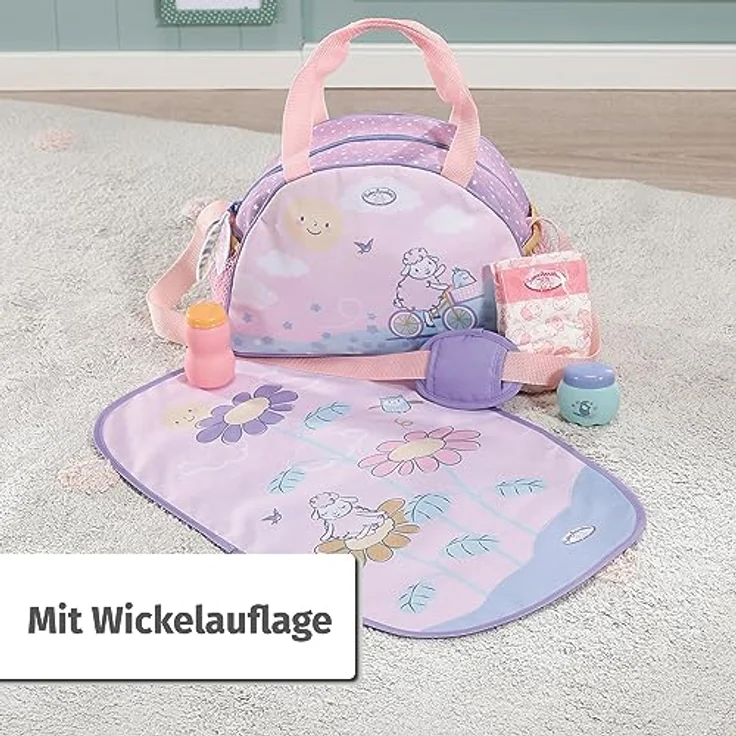 Baby Annabell, Puppenwickeltasche, Wickeltasche mit Wickelunterlage, Windel und 2 Döschen, 707432, Zapf Creation – Bild 4
