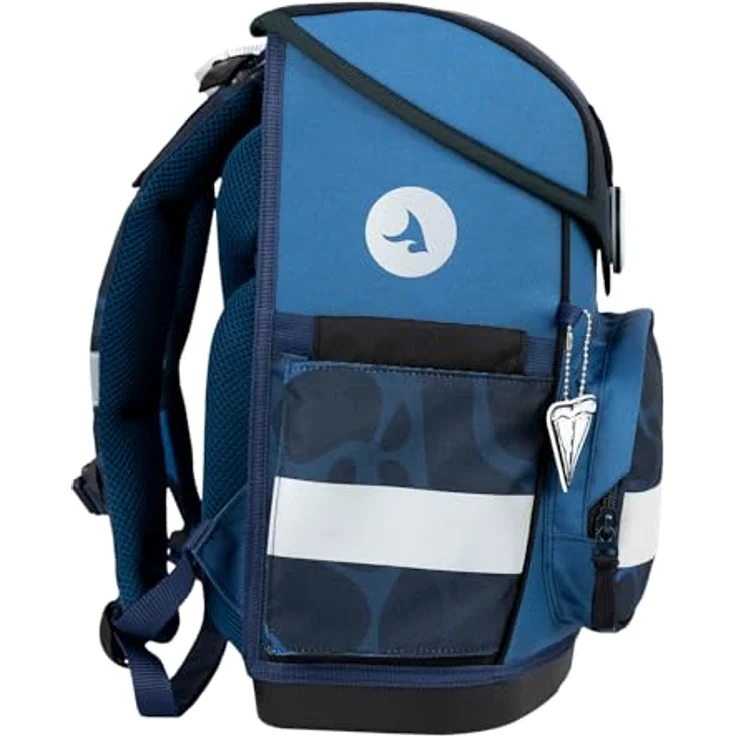 Belmil Schulranzen "Compact mit Patch" 2026, 4-tlg. Set mit Magnetschloss, 19 Liter Volumen, für Jungen, Wassertiere, ergonomisch und leicht – Bild 7