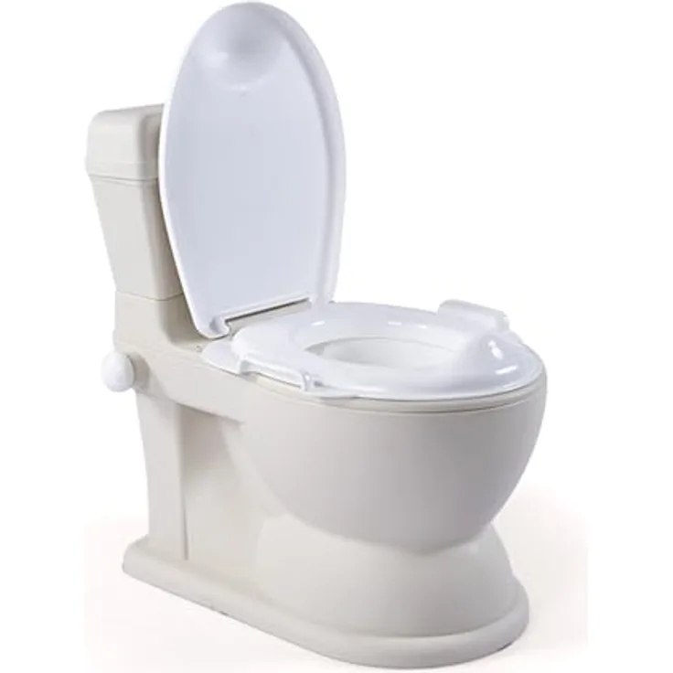 Dolu 2 in 1 Lerntoilette, beige Töpfchen mit integrierter Warnung vor Knopfzellen