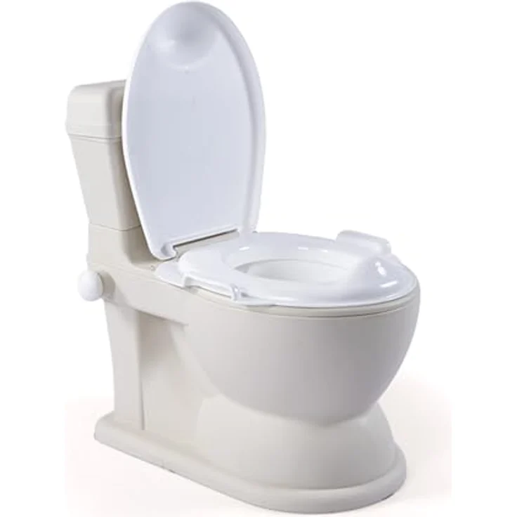 Dolu 2 in 1 Lerntoilette, beige Töpfchen mit integrierter Warnung vor Knopfzellen – Bild 1