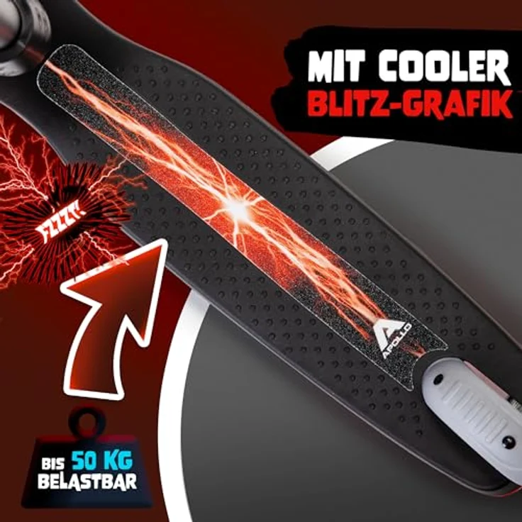 Apollo Whizzie LED Kinderroller, höhenverstellbarer Dreiradscooter mit rutschfester Trittfläche, für Kinder ab 3 Jahren, bis 60 kg belastbar – Bild 4