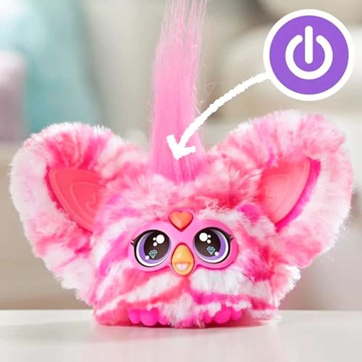Hasbro Furby Furblets Bub-Lee, interaktives Plüschtier mit K-POP Musik und Schlüsselanhänger, pink-weiß gestreift, für Kinder ab 6 Jahren – Bild 5