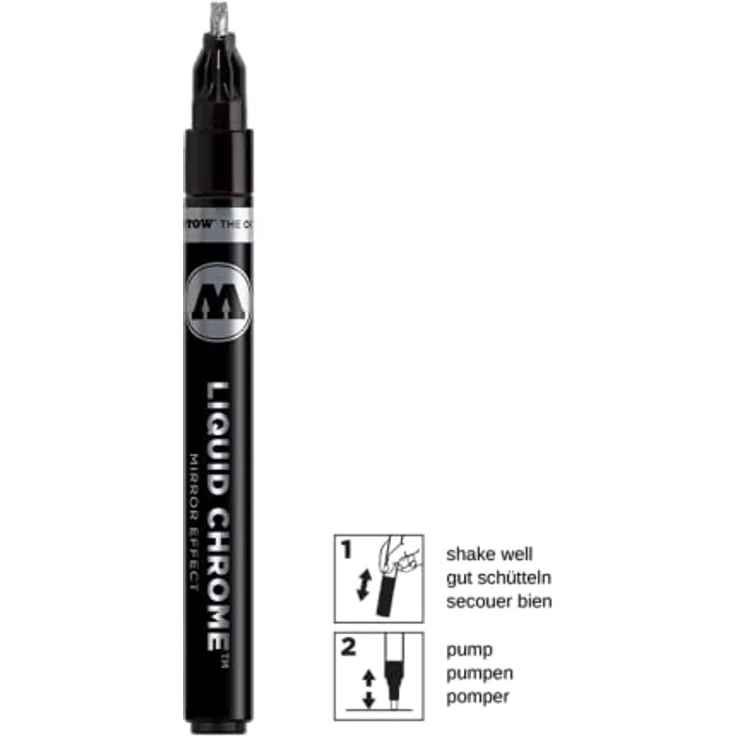 Molotow Flüssiger Chrom-Kalligraphie-Marker, 3 mm, Spiegeleffekt-Tintenstift, metallisch, MT703106 – Bild 2