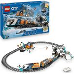 LEGO City Arktis-Polarexpress, ferngesteuerte Eisenbahn mit 30 Gleissegmenten, Schneepflug und 6 Minifiguren, Felssturz-Funktion, Geschenk für Jungen ab 7 Jahren, 60470