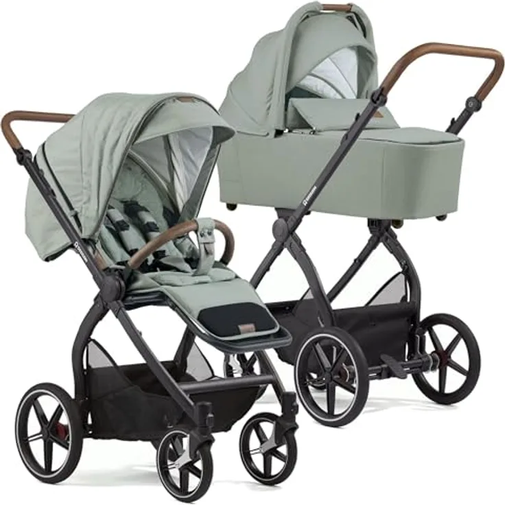 Gesslein FX4 Swing 2in1 Kinderwagen-Set, inkl. Babywanne Panorama Lyx, ergonomische Liegeposition und UV-Schutz