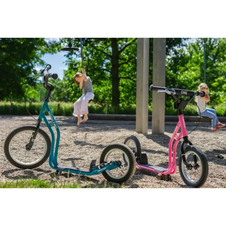 Yedoo Two Kinder Tretroller, höhenverstellbar mit Luftreifen 16/12, für Kinder ab 6 Jahren, blau – Bild 5