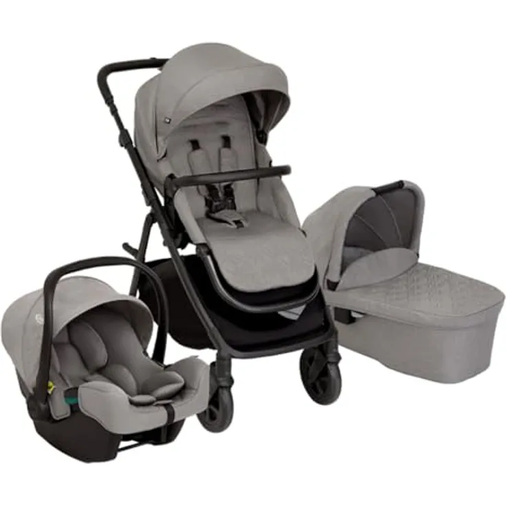 Graco Near2Me DLX Buggy inkl. SnugLite & Wanne, 3-fach Höhenverstellbar, riesiger Staukorb, cleverer Faltmechanismus, freistehend gefaltet, in verschiedenen Farben