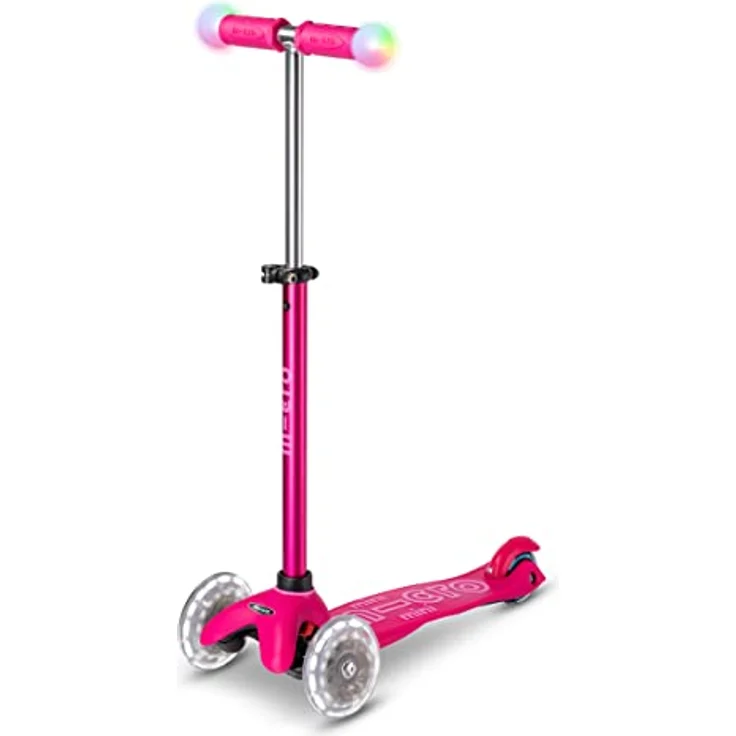 Micro Mobility micro mini2grow Deluxe Magic 4 in 1 mit LED Rollen, Schubstange, Laufrad Scooter, ab 12 Monaten, Rose – Bild 5