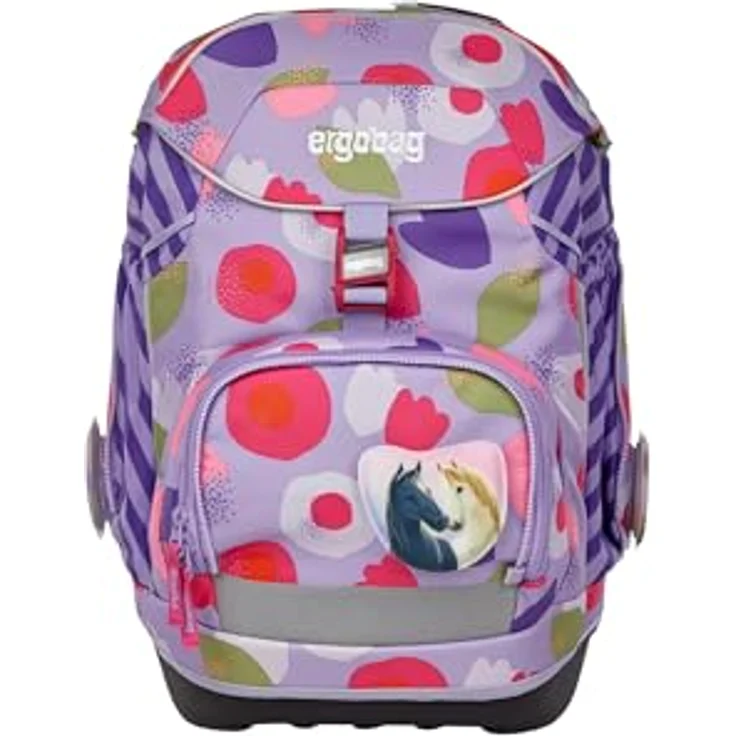 ergobag pack Set, ergonomischer Schulrucksack 6-teilig für 1. Klasse mit höhenverstellbarem Tragesystem, wasserdichtem Boden und individuellen Kletties – Bild 2