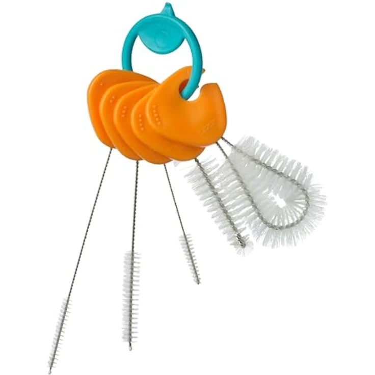b.box Reinigungsbürstenset, 5-teiliges Set für Babyflaschen mit Clip-Ring, ergonomischen Griffen und verschiedenen Bürsten für Trinkflaschen und Strohhalme – Bild 1