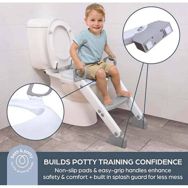 Dreambaby® Toilettentrainer mit Leiter in grau/weiß – Bild 6