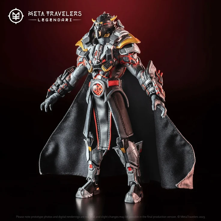 MetaTravelers Legendari Actionfigur 1/10 Kael Darkhelm, detailreiche Sammelfigur mit Zubehör und Austauschteilen, 18 cm