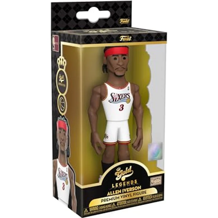 Funko Gold 5" NBA Legends: 76ers - Allen Iverson, limitierte Chase-Variante, sammelbare Vinyl-Actionfigur, ideale Geschenkidee für NBA-Fans – Bild 1