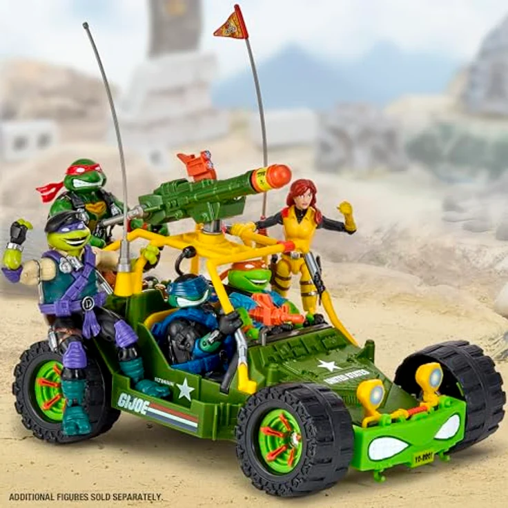 Playmates Teenage Mutant Ninja Turtles X G.I. Joe A.W.E. Shell-Striker Fahrzeug mit Figur, bedruckte Box – Bild 8