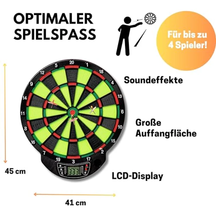 Best Sporting Dartscheibe elektronisch Windsor Glow In The Dark I E-Dartscheibe mit LCD-Anzeige I für 4 Spieler – Bild 5