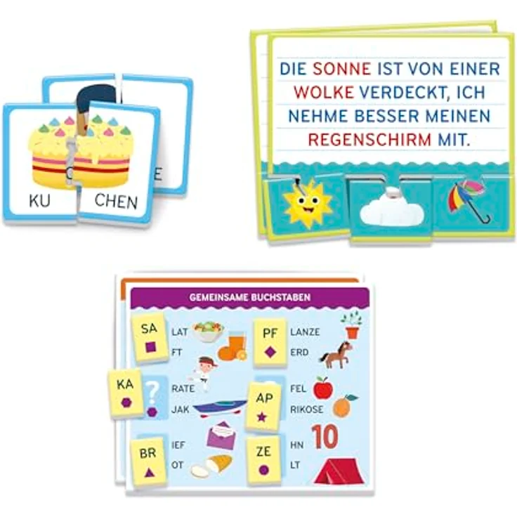 Clementoni® Spiel Education, Lese-Spiel mit 6 Schreib- und Löschtafeln, Lernspiel Made in Italy – Bild 5