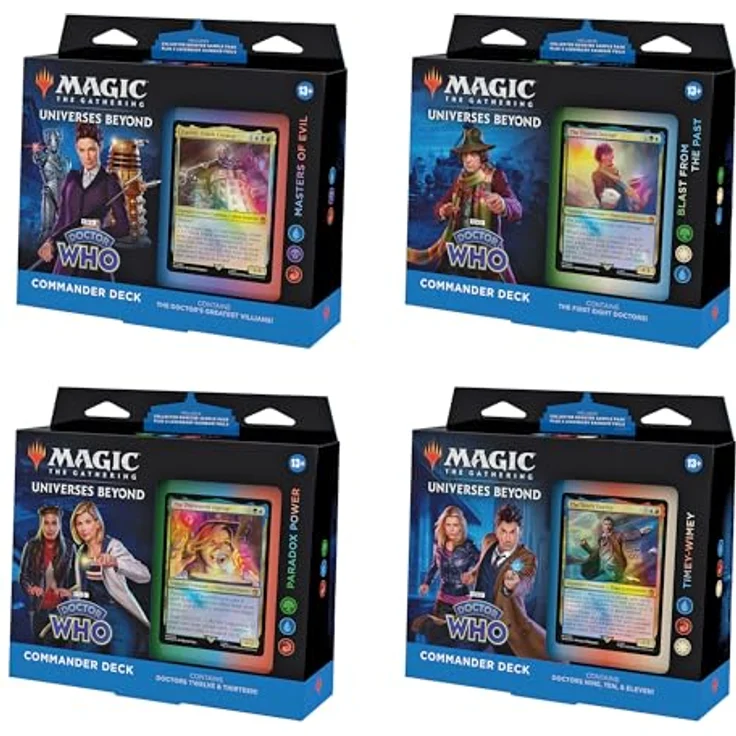 Wizards of the Coast Magic the Gathering Universes Beyond: Doctor Who Commander-Decks Display (4), 4 Decks mit je 100 Karten, inkl. Foilkarten und Spielsteinen, englisch – Bild 1