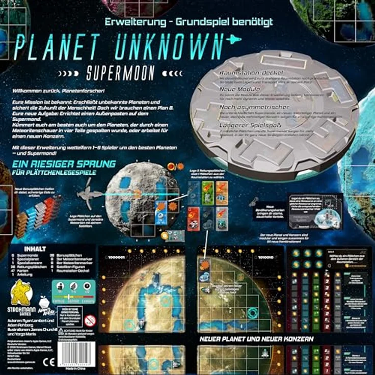 Strohmann Games STR24004 Planet Unknown – Supermoon [ Erweiterung], Brettspiel mit familiären und kennergerechten Features – Bild 3