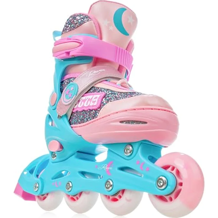 RAVEN 4in1 Inline Skates Triskates Rollschuhe Schlittschuhe Inliner für Kinder Mädchen verstellbar, Etta Blue/Pink, 30-33 (18,5cm-20,5cm) - DSAS, Double Vent System, Double-Shock-Absorbing-System – Bild 2