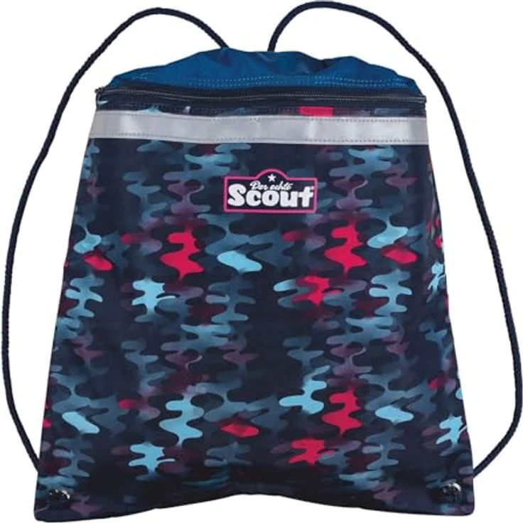 Scout Schulranzen Alpha (4-tlg), Polyester, mit atmungsaktiver Rückenpolsterung und Reflexmaterialien, 20 l Volumen, inkl. Sportbeutel und Schlamper-Etui – Bild 6