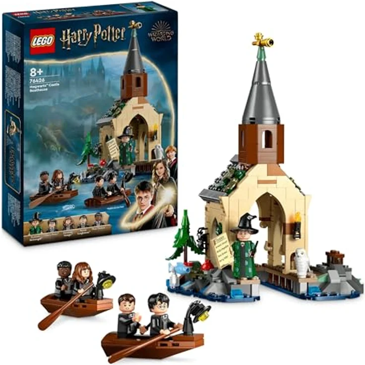 LEGO Harry Potter Bootshaus von Schloss Hogwarts Spielzeug-Modell, beinhaltet 2 baubare Boote und 5 Mini-Figuren, Geschenk für Kinder ab 8 Jahren 76426 – Bild 1