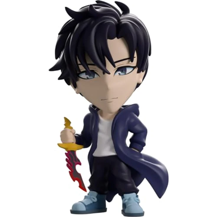Youtooz Sung Jinwoo Vinyl-Figur, 11,9 cm, Solo Leveling Shadow Monarch mit schwarzem Umhang und blauen Haaren, Limited Edition Sammlerstück – Bild 4