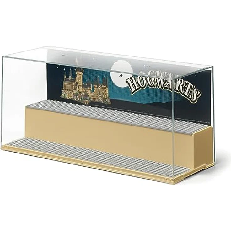 Room Copenhagen Lego Spiel- & Vitrine mit grauen Grundplatten - Aufbewahrungs- und Ausstellungslösung für Lego Sets und Minifiguren, Lego Box, Heimdekoration, Harry Potter Hogwarts – Bild 1