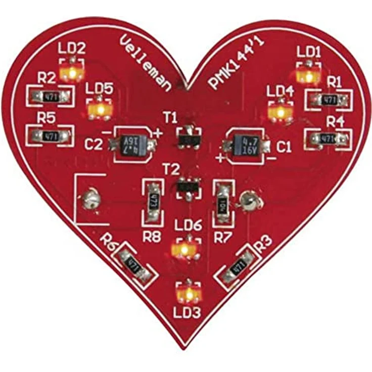 Whadda Lötbausatz SMD-Herz, blinkendes Mini-Liebesgadget für DIY-Projekte, ideal für Valentinstag – Bild 3
