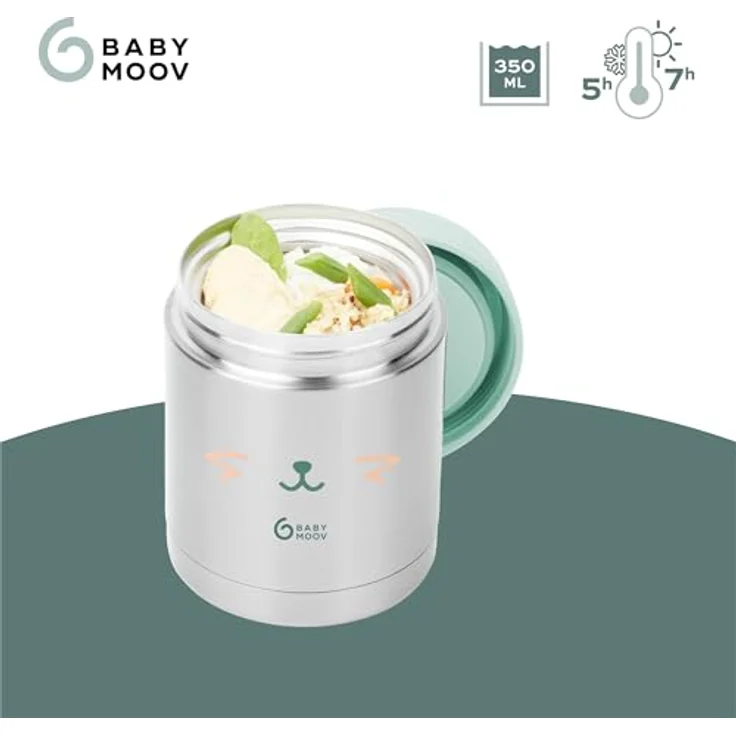 Babymoov EATS'ISY Edelstahl-Thermobehälter für Babynahrung, 350ml Füllmenge, hermetischer Schraubverschluss – Bild 3