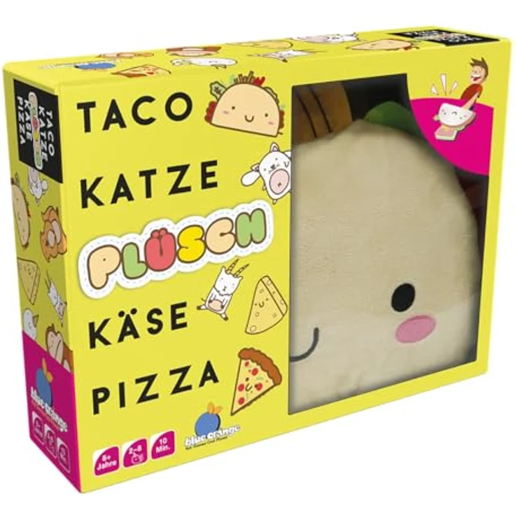 Asmodee Taco Katze Plüsch Käse Pizza, inkl. Taco-Plüsch-Handschuh für das verrückte Reaktionsspiel – Bild 1