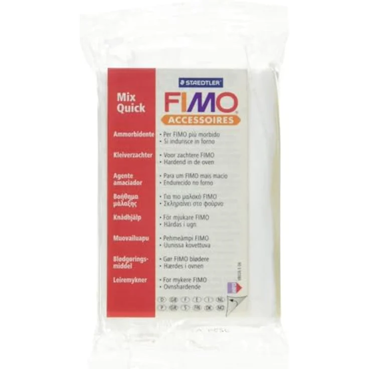 FIMO Modelliermasse Mix Quick Knethilfe, 100 g Block, extra weiche Knetmasse – Bild 3