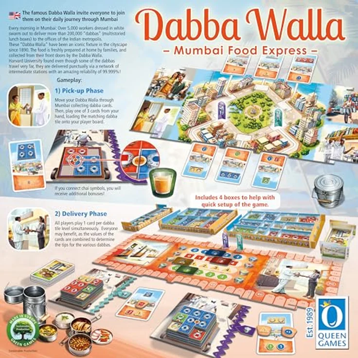Queen Games Dabba Walla EN Version, Brettspiel für 2–4 Spieler ab 8 Jahren – Bild 3