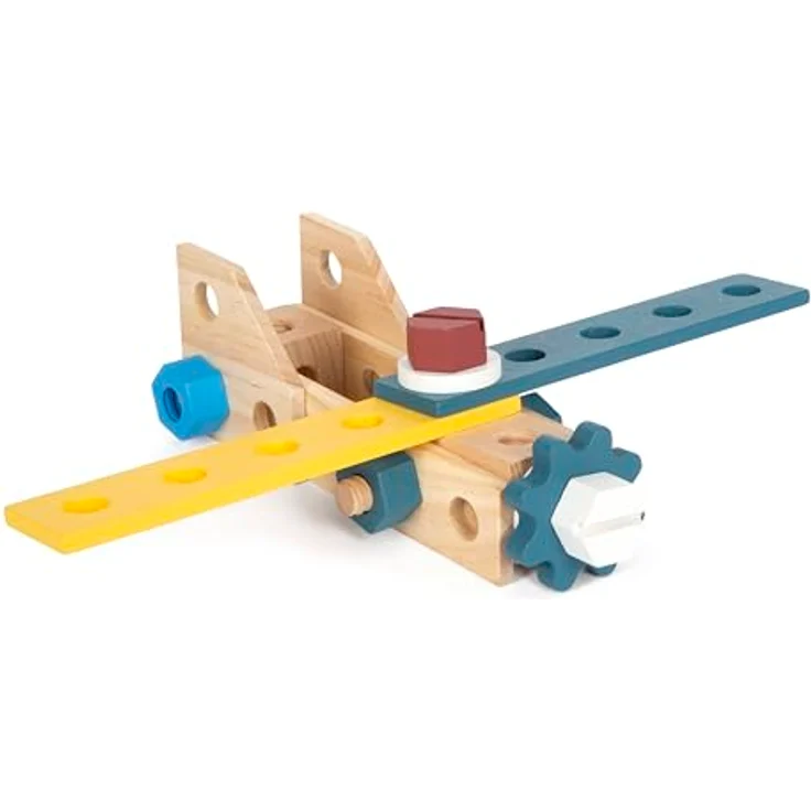 Small Foot Kinder-Werkzeug-Set Werkzeugkoffer Workshop, 53-tlg. aus Holz mit realitätsnahem Zubehör und Tragegriff – Bild 7
