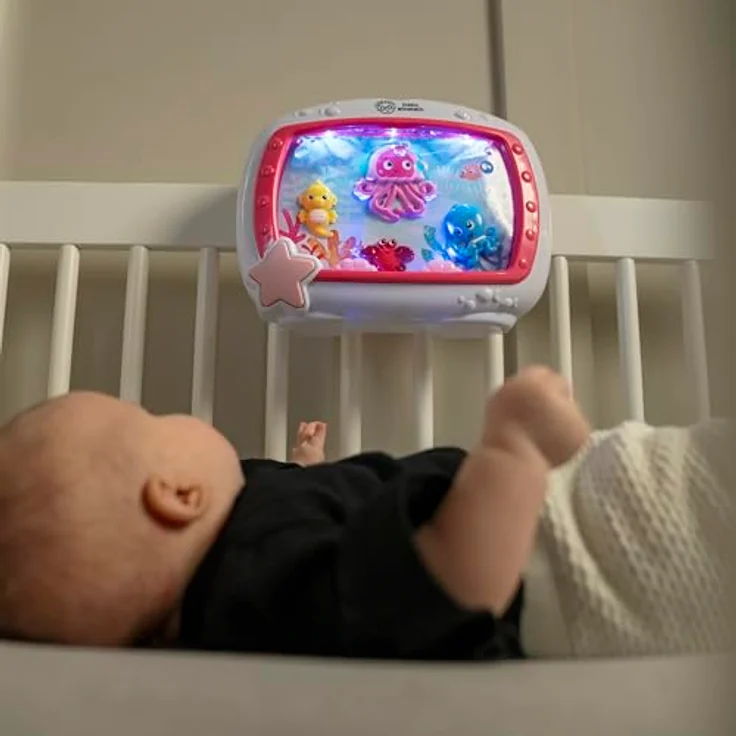 Baby Einstein Sea Dreams Soother, Einschlafhilfe mit 25 Min. Musik & Ozeanklängen, Fernbedienung, rosa – Bild 2