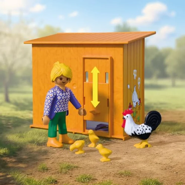 Playmobil Hühnerstall 72168, Spielset mit Nistbereich, Hofladen und Fuchs für realistische Farmgeschichten – Bild 3