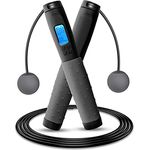 Uten Springseil mit Zähler, Springseil Erwachsene Kinder Seilspringen Fitness verstellbares schnurloses Hüpfseil Sport mit Silikongriff