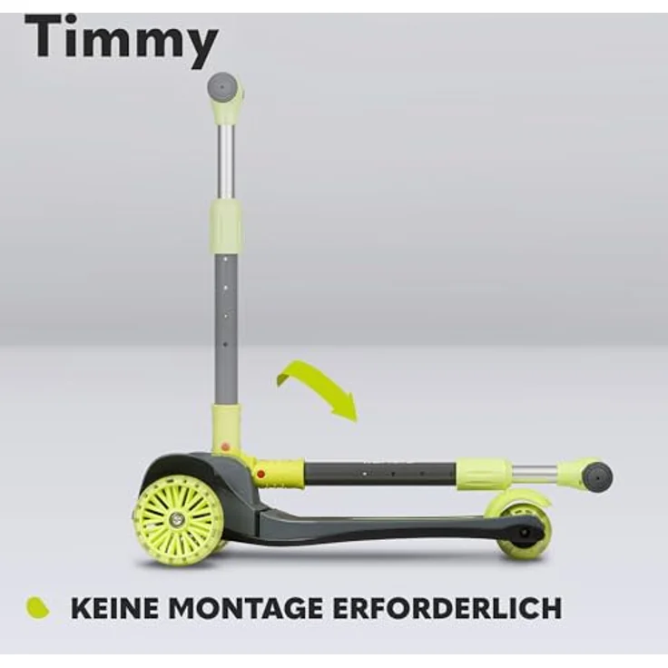 Lionelo Timmy Balance-Roller für Kinder, Dreirädriger Kinderroller mit LED-Plattform, Höhenverstellung und Bremse – Bild 4