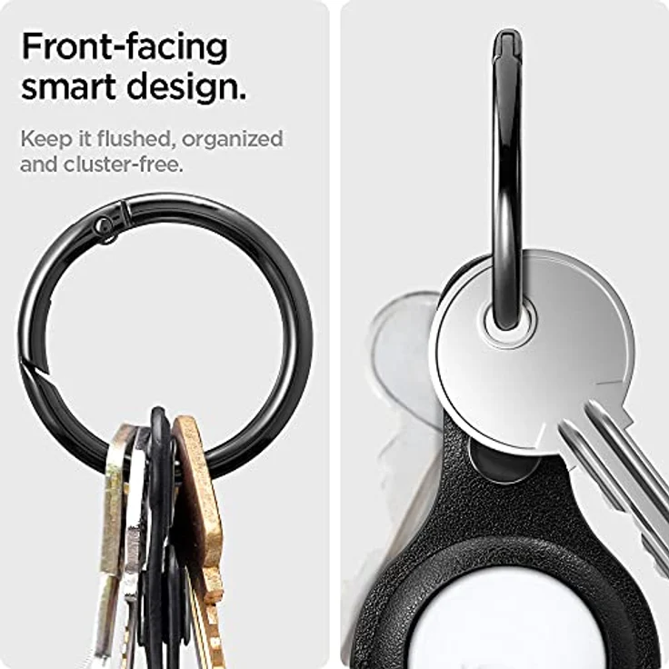 Spigen Valentinus mit Schlüsselanhänger Ring Entwickelt für AirTag Case Cover AirTags Halter (2021) - Schwarz – Bild 5