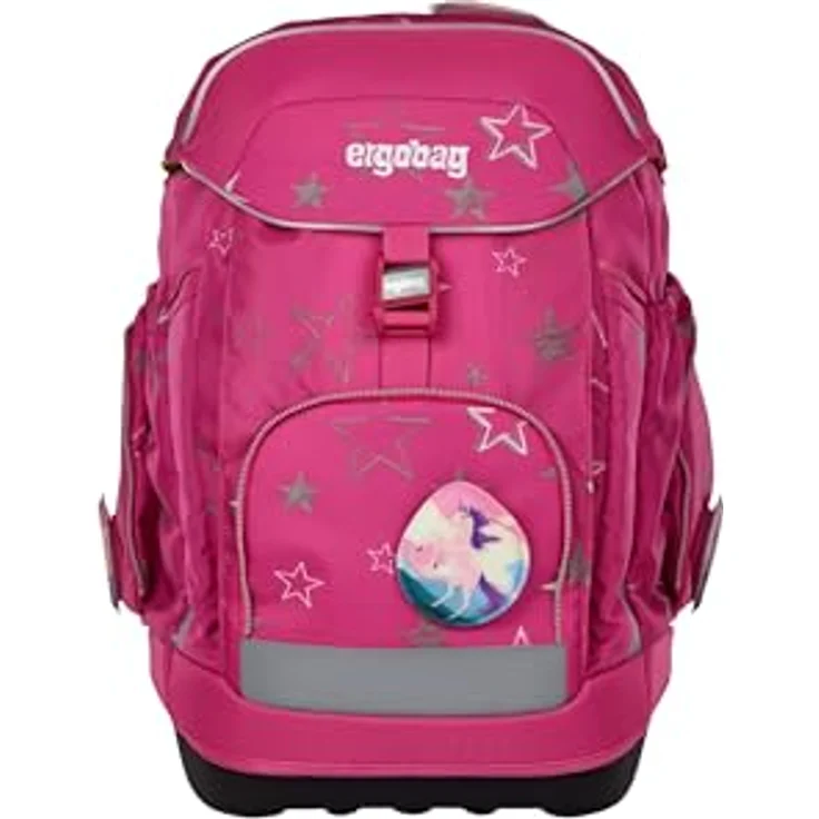 ergobag maxi set 6-teilig, ergonomischer Schulrucksack für Grundschule, geeignet für große Kinder ab 1. Klasse, SternzauBär - Pink, inklusive Heftebox und gefülltem Federmäppchen – Bild 2