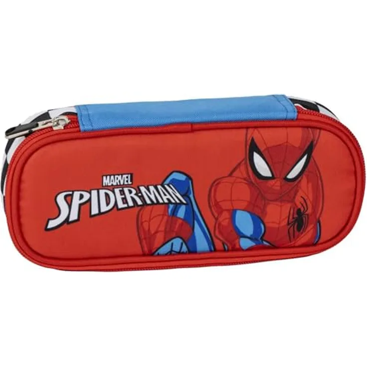 Cerda Federmäppchen Spiderman Oval, Schlampermäppchen für Kinder, robust und pflegeleicht, ideal für Schule und Freizeit